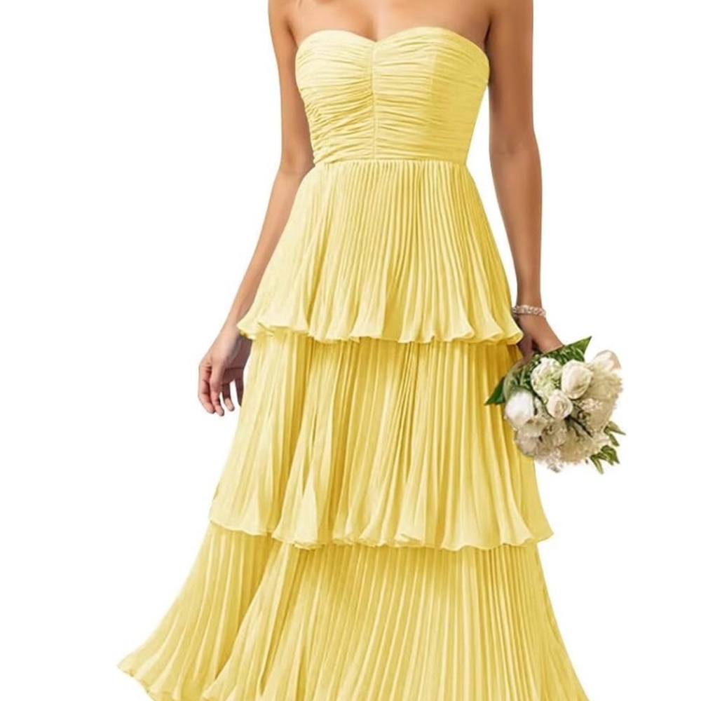 Tiered Yellow Maxi Dress